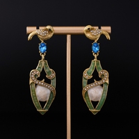 Parure de bijoux vintage en cristal motif oiseau, design raffiné, de niche et exquise, nouveau vase de style chinois, ajouré rétro