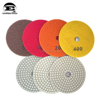 Almohadillas de pulido de diamante de alta calidad 7 Setp almohadillas de pulido de diamante de resina de 100mm disco abrasivo para mármol/granito/cuarcita