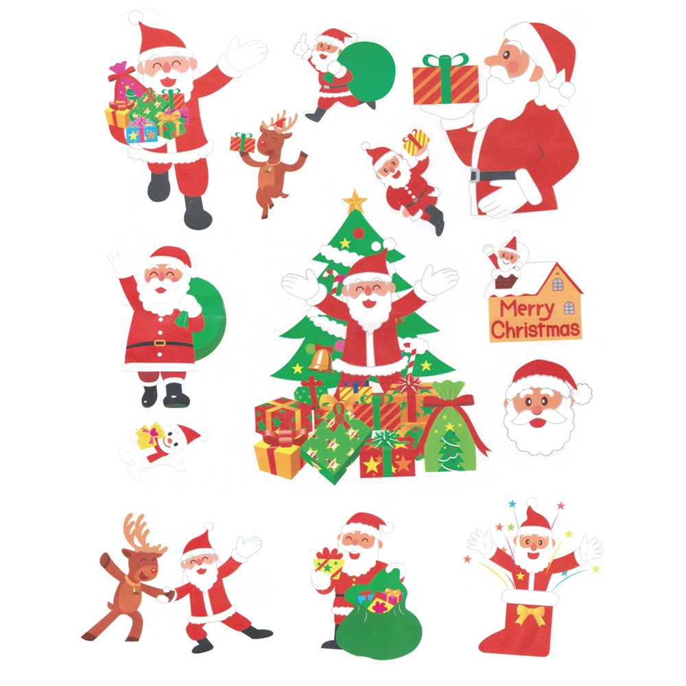 static cling custom printing label make your own merry christmas decorations outdoor thank you large wall pvc stickers pack