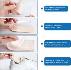 Inserts de levage de chaussures orthopédiques réglables, semelles d'augmentation de la hauteur, inserts de talons de chaussures en gel de 1/4 "à 1" pour une différence de longueur de jambe - Product Image 6