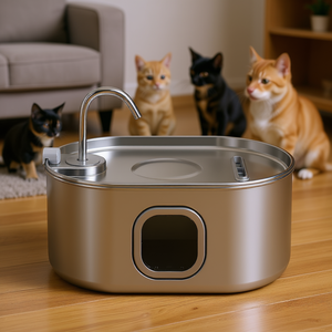 Bebedero para Gatos Silver Cat de 7L, Acero Inoxidable, Ultra Silencioso, para Hogares con Múltiples Mascotas - Product Image 2