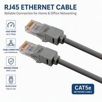Câble Ethernet Cat5e UTP en cuivre pur, cordon de raccordement RJ45 pour réseau domestique et professionnel