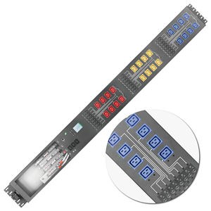 Pdu 3 Phase Haute Puissance Pdu 24 WAYS C19 3 WAYS C13 140A Protection d'entrée de fusible Approbation ETL Prises multicolores avec disjoncteur 24pcs - Product Image 5