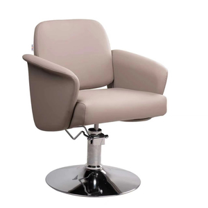 Stylish High Quality Iron Barber Chair Hydraulic Pump Height-Adjustable Swivel <b>Reclining</b> Gold Base Modern Design Commercial Use - Product Image 3