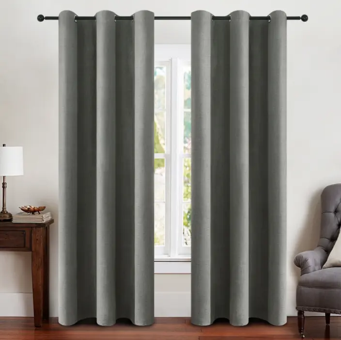 Dark Grey Custom Curtains Living Room Curtain for Window and Decorative Sliding Door Made In China