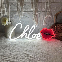 Enseigne lumineuse LED personnalisée en forme de lèvres rouges, néon vintage, forme de lèvres sexy, lampe murale étanche pour la décoration esthétique de la maison et de la chambre