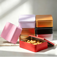 Boîte de rangement carrée en fer blanc pour snacks, biscuits, fleurs fraîches, gâteaux, bonbons, chocolat, hamburgers, sucre – Emballage cadeau vide mat