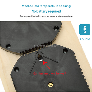 サウナ発汗蒸気室 温湿度計 木製 高温高精度 木製フレーム ダブルメーター - Product Image 5