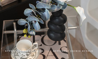 QiYing Victory Designer-stijl Phalaenopsis Orchideeën Bloemstuk Set Zijden Kunstbloemen Levensechte Kunstbloemen Gepatroneerd Embossing