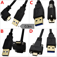 Câble adaptateur coudé USB 3.1 Type-C vers USB 3.0 mâle en cuivre plaqué or avec vis pour transfert de données