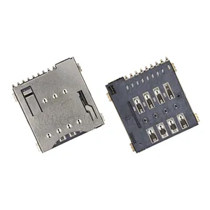 Micro SIM card slot Anti-fool, anti-reverse insertion 8+1pin with detect pin SMT TYPE 1.5H micro SIM card push type connector