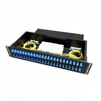 Panel Patch Fiber Optik 1U 19 Inch OEM ODM 48 Port LC Duplex Rak Mount ODF Terminal Splice Box Bersertifikasi CE RoHS