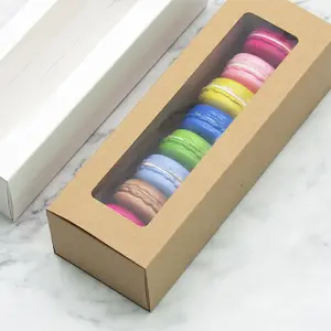 Benutzer definiertes Logo Macaron Box Kreative transparente klare PVC-Kunststoff-Makronen box Cupcake Food Packaging zum Mitnehmen