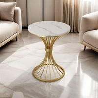 Table basse ronde moderne de luxe en acier inoxydable pour salon, canapé, hôtel