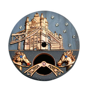 Esfera Redonda de Cobre para Reloj de 35mm con Relieve del Puente de la Torre, Marcadores de Hora de Cristal, Apertura Abierta y Puntero de Truss para Montajes Mecánicos - Product Image 1
