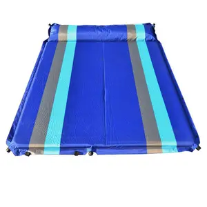 Colchón de aire impermeable al aire libre con almohada cama de aire inflable de doble tamaño, estera de Camping de esponja de alto rebote, almohadilla para dormir