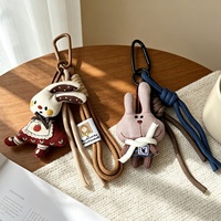 Pendentif en tissu fait main super mignon, motif animal de dessin animé, porte-clés tendance, accessoire de sac, charme adorable haut de gamme
