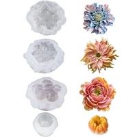 Moule à gâteau en mousse de fleurs artificielles, réutilisable, pour bougies parfumées florales DIY, en silicone, facile à démouler