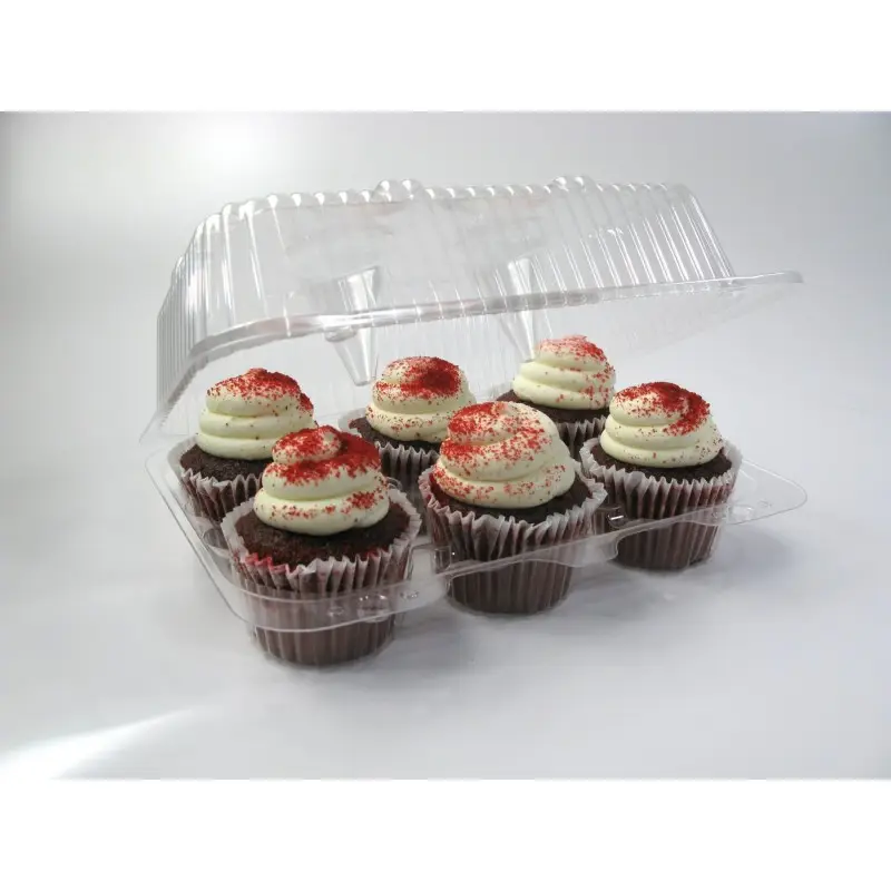 Plastic Blister Box für Cupcake High Quality Custom Disposable Food PET Cupcake Packaging Clear Plastic OEM Rectangle 0.6 Mm PET