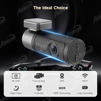 Caméra embarquée K903 la plus récente, double canal UHD 4K+1080P, GPS, Wi-Fi, contrôle par application, IPS, vision nocturne avant/arrière, capteur G, étanche, stationnement