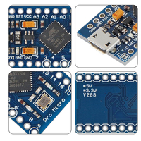 Microcontrolador Pro Micro Atmega32U4 de 16MHz y 5V con Bootloader, Placa de Desarrollo IDE Micro USB Compatible con Arduino
