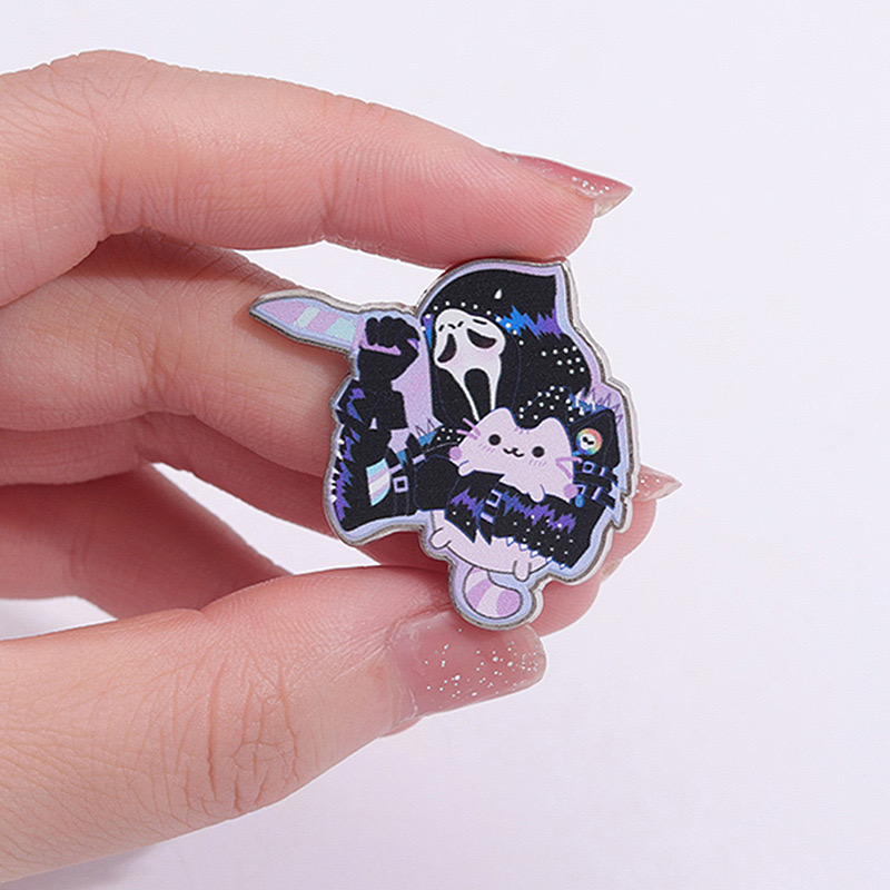Custom Logo Metal Ghost Gamer Horror Movie Figure Scream Big Soft Hat Latest Top Soft Enamel Pins Crafted for Gamers