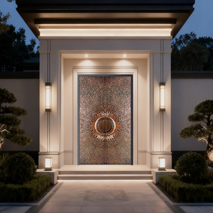 Hiện đại biệt thự ngoài trời căn hộ đúc nhôm an ninh nhập Cửa Cách âm cháy Windproof tính năng tùy chỉnh khách sạn trường - Product Image 2