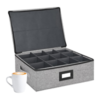 Organisateur de rangement à 12 compartiments avec couvercle, boîte en tissu divisée pour chaussettes, sous-vêtements, jouets, organisation de la chambre d'enfant, du dortoir, de la garde-robe