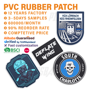 Tuyệt Vời Silicone Mềm PVC Biểu Tượng Tùy Chỉnh 3D Hok Và Vòng Lặp Sắt Trên Ủng Hộ Thêu Vá Cao Su Cho Quần Áo May Jeans Mũ - Product Image 1