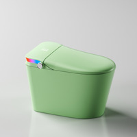 Toilette intelligente en céramique articles sanitaires modernes colorés noirs et oranges pour salle de bains