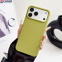 Best-seller Article populaire Couverture de téléphone de couleur pure motif tissé pour Iphone17 17pro Étuis souples en TPU résistants aux rayures pour Iphone16 15 14