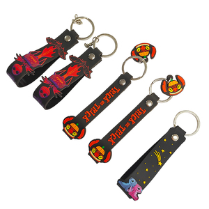 Porte-clés en acier inoxydable et caoutchouc souple PVC silicone, motif dessin animé tendance - Cadeau souvenir promotionnel écologique personnalisé - Product Image 5