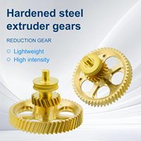 ThxPrint Full Metal Gold DLC Slant Gear Kit Brass Extruder Gear Kompatibel dengan Printer 3D BambuLab P1P/P1S/X1C/X1E