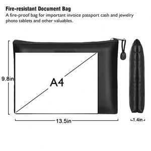 OEM Fireproof Document Bags, Fire&Water Resistant Money Bag Safe Bank Cash Deposit Pouch with Zipper - Product Image 3