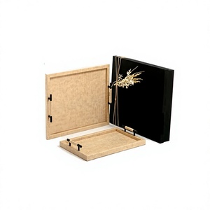 Ensemble de 2 plateaux en cuir pour chocolats avec poignées en fer, différentes tailles, formes personnalisées, plateau à thé et café en vente - Product Image 1