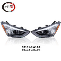 CZJF accessoires de voiture de qualité supérieure phares feux avant avec LED pour Hyundai Santa Fe 2013 92101-2W110 92102-2W110
