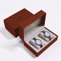 Boîte d'oreiller de montre en cuir Pu, prix le plus bas, boîte de montre rose double