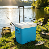 Glacière isotherme moderne et étanche de 30 L avec roues, portable pour le camping, la pêche et la conservation des aliments en extérieur