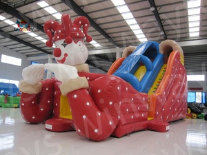 PVC đôi làn bơm hơi khổng lồ trượt khô bơm hơi Bouncer nhảy trượt bơm hơi siêu chú hề trượt cho trò chơi ngoài trời - Product Image 2