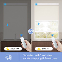 Cortinas Personalizadas de Doble Capa con Estampado y Persianas Enrollables Motorizadas con Control Remoto, Aptas para Oficinas y Hoteles