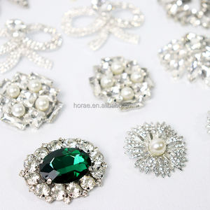 RB002 Hot Fix Vintage <strong>Metal</strong> Rhinestone <strong>Buttons</strong> Bling Flatback Flower Crystal Pearl <strong>Buttons</strong> for Shoes Accessories - Product Image 5