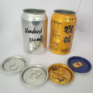 Plain 250ML 200ml 310ml 330ml 355ml Slim sleek metal packaging Cans Empty printed blank Beverage aluminum Can With B64 can Lid