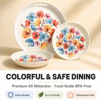 Vaisselle en mélamine série Pétales Colorés pour Mariage, Assiettes et Bols de Style Oriental, Vente en Gros pour l'Égypte et l'Afrique