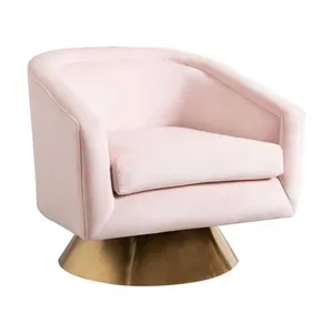 Baby rosa swivel accent stuhl edelstahl lounge stuhl für hotel wohnzimmer