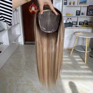 Topper de cheveux, pièce de cheveux pour femmes blanches, topper en cheveux humains bruts pour femmes, toppers en dentelle mono - Product Image 4