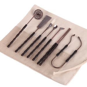 Juego de siete piezas de cobre puro, mejorado y engrosado, set para ceremonia del incienso, herramienta para sellar incienso, cuchara, pala para ceniza, fabricación de sellos - Product Image 5