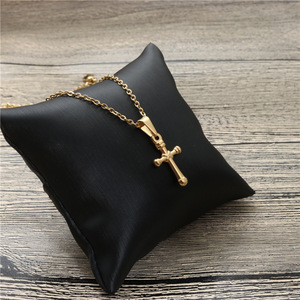 <b>Cross</b> Pendant Necklace Zinc Alloy Gold Plated For Men Women Gift Jewelry - Product Image 3