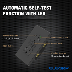 Tự kiểm tra gfci 5-20r tr & WR tường thiết bị chuyển mạch <span class=keywords><strong>Outlet</strong></span> 20A chúng tôi cắm ổ cắm điện - Product Image 3