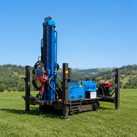 Machine de forage de puits d'eau sur chenilles pour l'approvisionnement en eau rural, diesel, profondeur 260m-300m