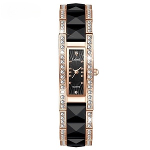 Nuevo Reloj de Pulsera Rectangular de Acero para Mujer, Caja de Cerámica con Incrustaciones de Cristal, Reloj Resistente al Agua de 18 mm, Esfera Pequeña y Delicada, Reloj de Cuarzo - Product Image 1
